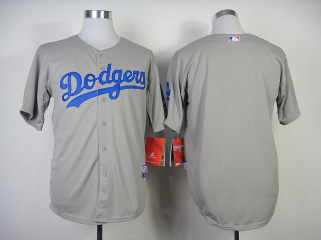 Men Los Angeles Dodgers Blank Grey MLB Jerseys->women mlb jersey->Women Jersey